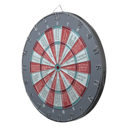 Wahrheit oder Tod (kein Küssen) Schieferrost Dartscheibe (Vorderseite rechts)