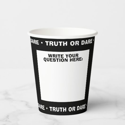 Wahrheit oder wagen Beer Pong Party Game TRUTH Bla Pappbecher (Rückseite)