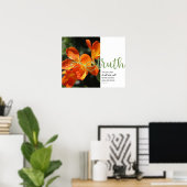 Wahrheit Psalm 145:18 Orangefarbenes Poster (Heimbüro)