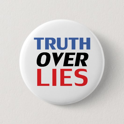 "Wahrheit über Lügen", blau-weiß, schwarz - Button (Vorderseite)