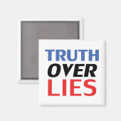 "Wahrheit über Lügen", blau-weiß, schwarz - Magnet (Vorderseite/Rückseite)