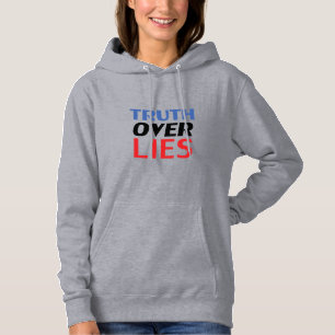 "Wahrheit über Lügen" - blau, weiß, schwarz, rot - Hoodie