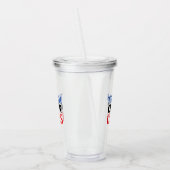 "Wahrheit über Lügen", rot-weiß blau - Acryltrinkbecher (Links)