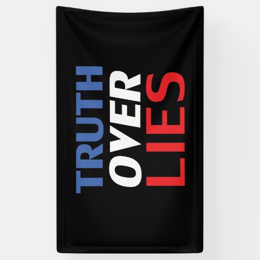 Wahrheit über Lügen - rot, weiß, blau, schwarz Banner (Vertikal)