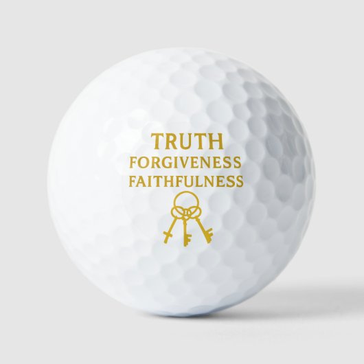 Wahrheit, Vergebung und Treue Christlich Golfball (Vorderseite)