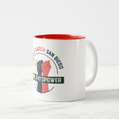 Wahrheit zur Power-Kaffee-Tasse Zweifarbige Tasse (VorderseiteRechts)