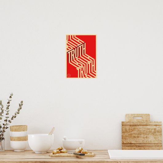 Wahrheitsgetreue Minimalistische Typografie Poster (Küche)