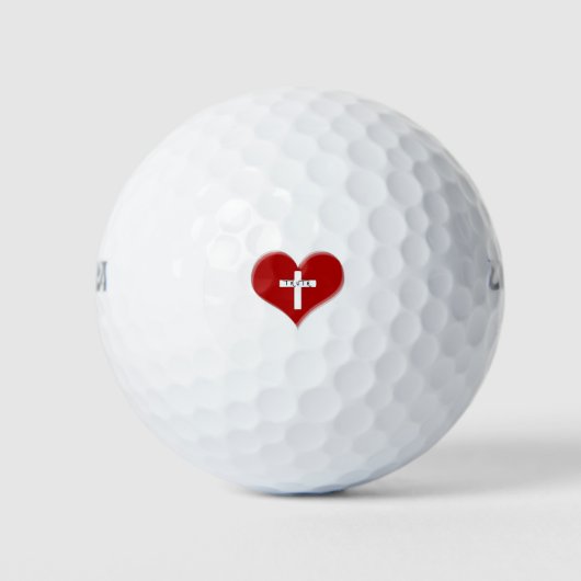 Wahrheitskreuz im Herzen Golfball (Vorderseite)
