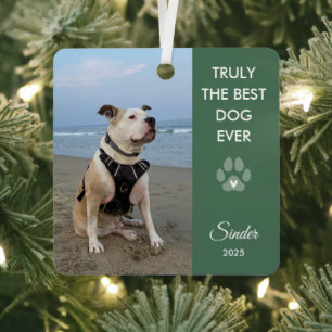 Wahrlich der beste Hund überhaupt Foto Pfotenabdru Ornament Aus Metall