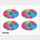 WÄHRLICHE BLUME, GOLDSCHALTFLY-OVALE-MONOGRAMM OVALER AUFKLEBER (Blatt)