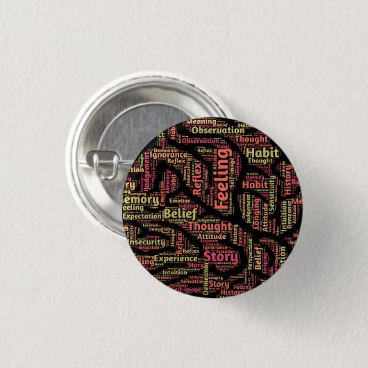 Wahrnehmung Inspiration Word Art Button (Vorne & Hinten)