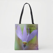 Wahrnehmung Inspiration Zitat Lila Blume Tasche (Vorderseite)