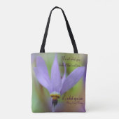 Wahrnehmung Inspiration Zitat Lila Blume Tasche (Rückseite)