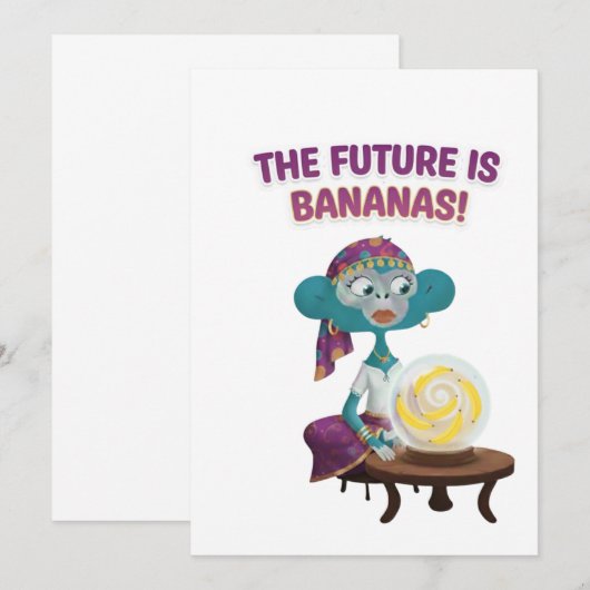 Wahrsagemonikaffe Einladung (Vorne/Hinten)