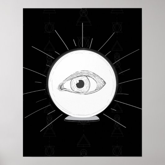 Wahrsager Auge Seher Esoterische Kristallkugel Poster (Vorne)