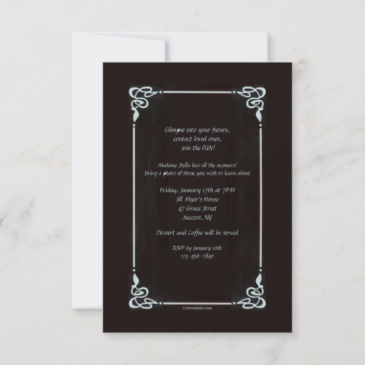 Wahrsager-Einladung Einladung (Rückseite)