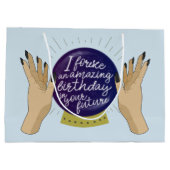 Wahrsager, psychischer, Kristallball-Geburtstag Große Geschenktüte (Rückseite)