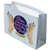 Wahrsager, psychischer, Kristallball-Geburtstag Große Geschenktüte (Rückseite Schrägansicht)