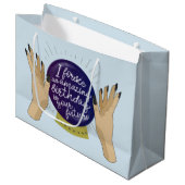 Wahrsager, psychischer, Kristallball-Geburtstag Große Geschenktüte (Vorderseite Schrägansicht)