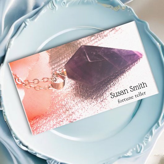 Wahrsager Tarot Kartenleger Pendel Zukunft lila Visitenkarte