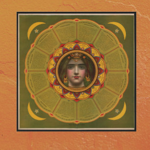 Wahrsagerin im Vintage-Stil mit Astrologie-Sternze Poster
