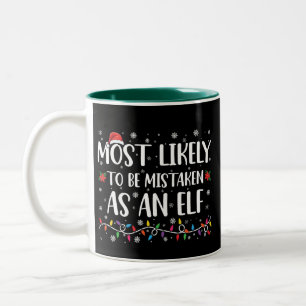 Wahrscheinlich als Elfenfamilie Weihnachten verkan Zweifarbige Tasse