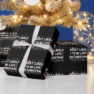 Wahrscheinlich am Weihnachtsmann-Pyjama zu spät ko Geschenkpapier