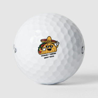 "Wahrscheinlich an Tacos denkend" Lustige Foodies Golfball