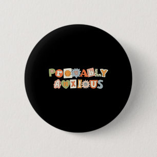 Wahrscheinlich ängstlich Retro Groovy Mental Healt Button