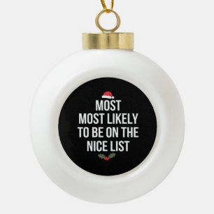 Wahrscheinlich auf der netten Weihnachtsliste Keramik Kugel-Ornament