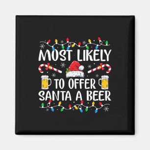 Wahrscheinlich bietet Santa ein Bier lustiges Trin Magnet
