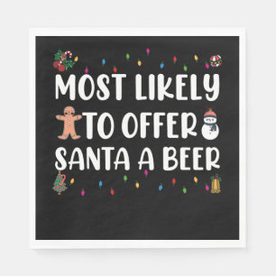 Wahrscheinlich bietet Santa ein Bier lustiges Trin Serviette