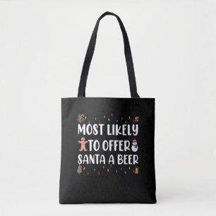 Wahrscheinlich bietet Santa ein Bier lustiges Trin Tasche