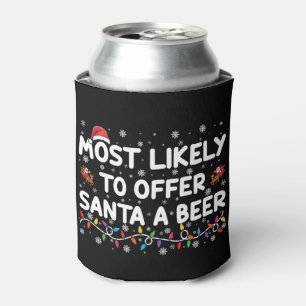Wahrscheinlich bietet Santa ein Bier Weihnachtsbel Dosenkühler