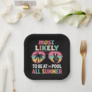 Wahrscheinlich den ganzen Sommer am Pool Lehrkraft Pappteller