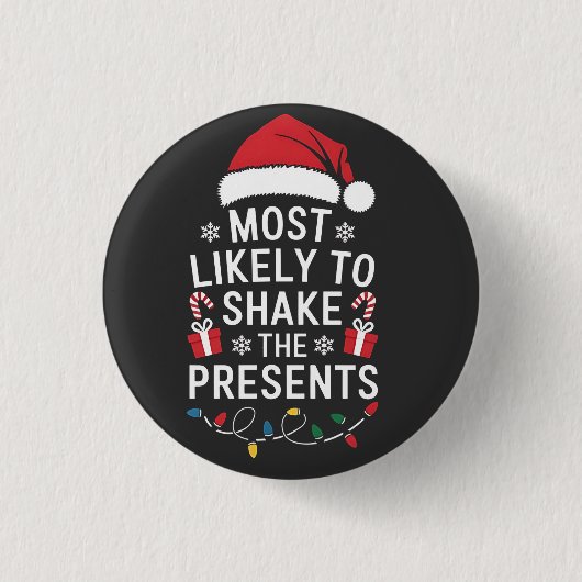 Wahrscheinlich die Geschenke zu Weihnachten schütt Button (Vorderseite)