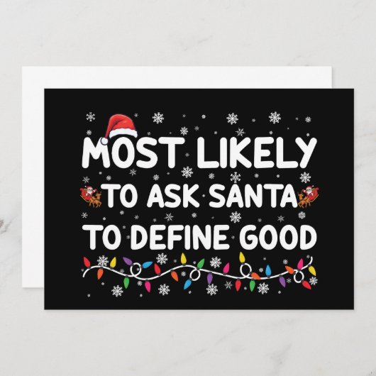 Wahrscheinlich Frage der Weihnachtsmann, um gute W Einladung (Vorne/Hinten)