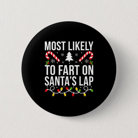 Wahrscheinlich furzt auf dem Schoß von Santa Lusti Button (Vorderseite)