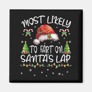 Wahrscheinlich furzt auf dem Schoß von Weihnachtsm Magnet