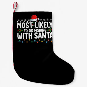 Wahrscheinlich geht mit Santa angeln lustig Kleiner Weihnachtsstrumpf