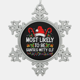 Wahrscheinlich ist es der geistreiche Elf von Sant Schneeflocken Zinn-Ornament
