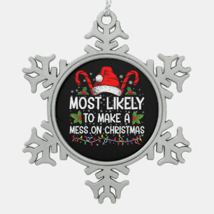 Wahrscheinlich macht es am Weihnachtstag ein Durch Schneeflocken Zinn-Ornament
