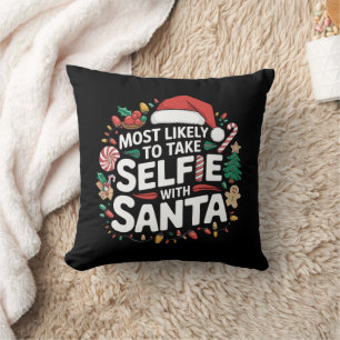 Wahrscheinlich macht Selfies mit Santa Familien Xm Kissen