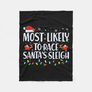 Wahrscheinlich Race Santa's Sleigh Familie Weihnac Fleecedecke