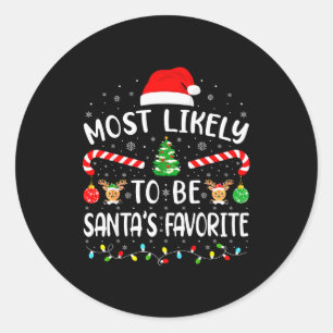 Wahrscheinlich Santas Lieblingsfamilie Matching Runder Aufkleber