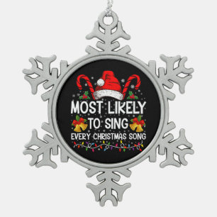 Wahrscheinlich singen sie jedes Weihnachtslied Wei Schneeflocken Zinn-Ornament