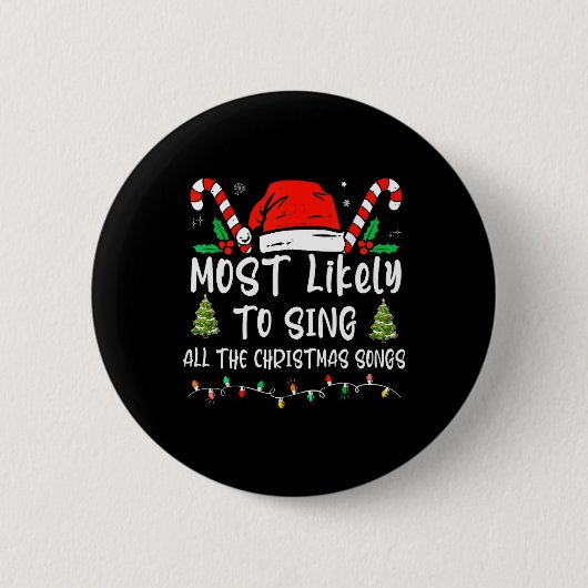 Wahrscheinlich singt die ganze Weihnachtslieder-Fa Button (Vorderseite)
