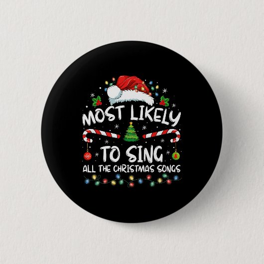 Wahrscheinlich singt die ganze Weihnachtslieder-Fa Button (Vorderseite)