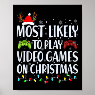 Wahrscheinlich spielen Video-Spiel auf Weihnachten Poster