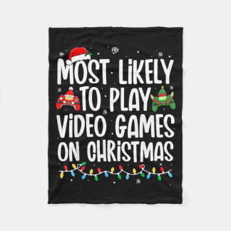 Wahrscheinlich spielt am Weihnachtstag Videospiele Fleecedecke